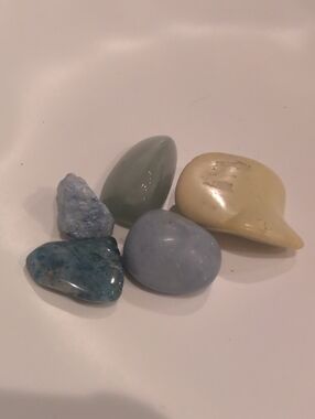 Polished Decorative Accent Stones - Blue & Cream